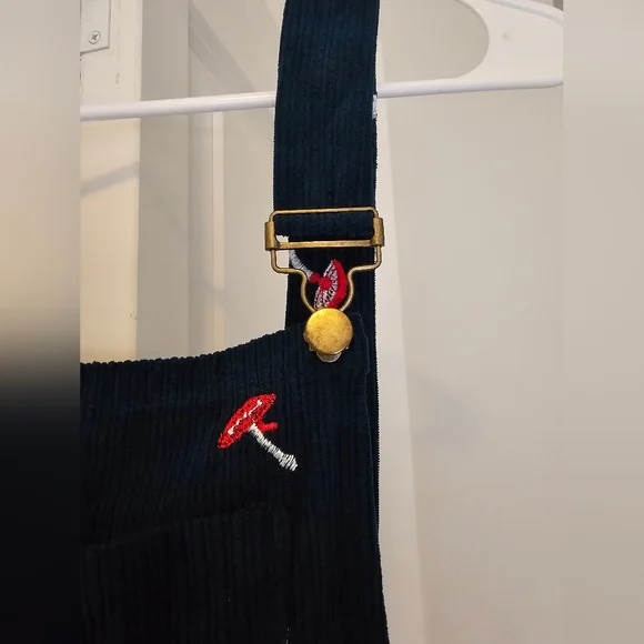 Blue Corduroy Mushroom Overalls - Picture 4 of 5
